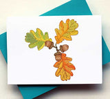 Leaves Acorns Card
